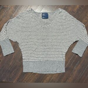 American Eagle Outfitters Blue and White Striped Sweater
